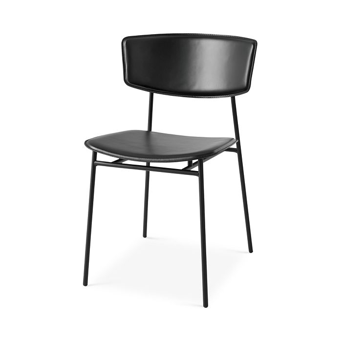 Calligaris Fifties Matte-leather Chair In Black