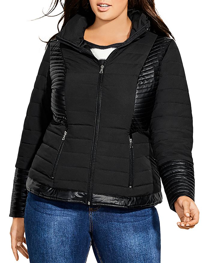 CITY CHIC PLUS QUILTED PUFFER COAT,200317