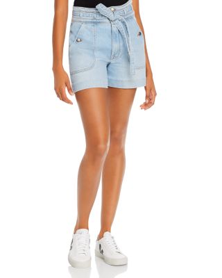 tie waist denim shorts