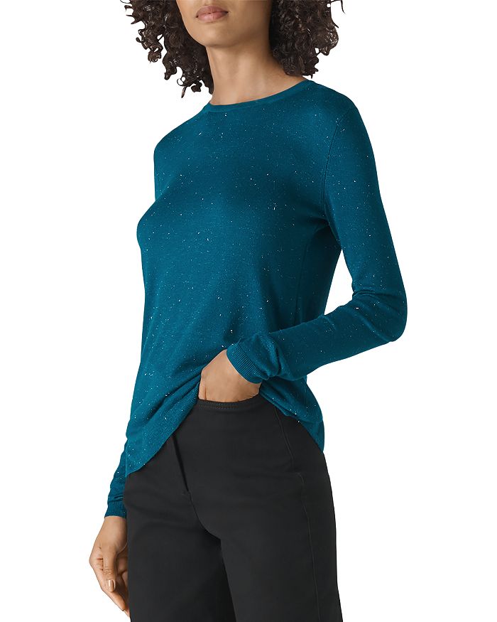 Whistles Annie Sparkle Knit Top In Teal