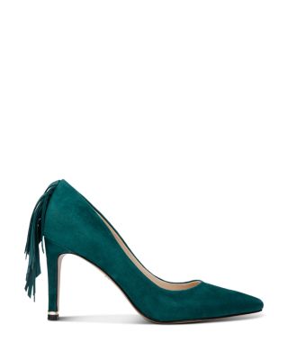 green designer heels