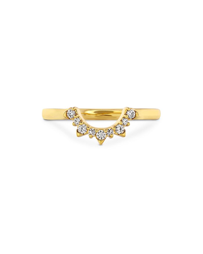 Hayley Paige For Hearts On Fire 18k Yellow Gold Behati Tiara Band With Diamonds & Pink Sapphire In White/gold