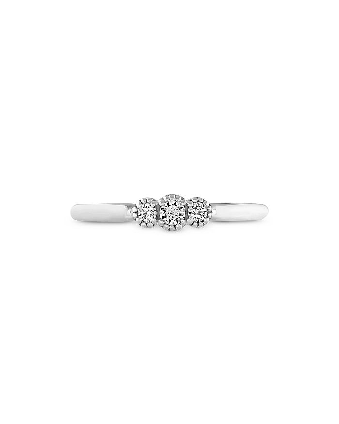 Hayley Paige For Hearts On Fire 18k White Gold Behati Sweetheart Band With Diamonds & Pink Sapphire