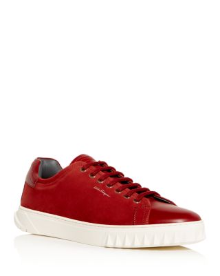 Salvatore Ferragamo Men's Cube Leather Low-Top Sneakers