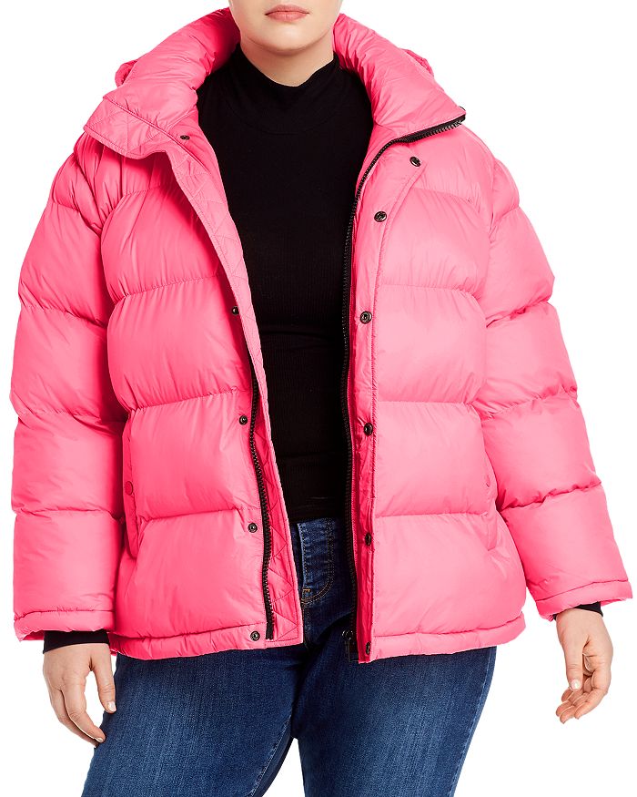 Aqua Curve Short Hooded Puffer Coat - 100% Exclusive In Hot Pink