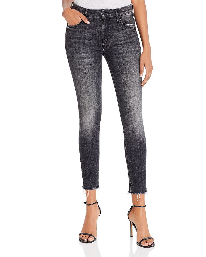 MOTHER THE LOOKER ANKLE FRAY SKINNY JEANS IN STARGAZING,1431-734