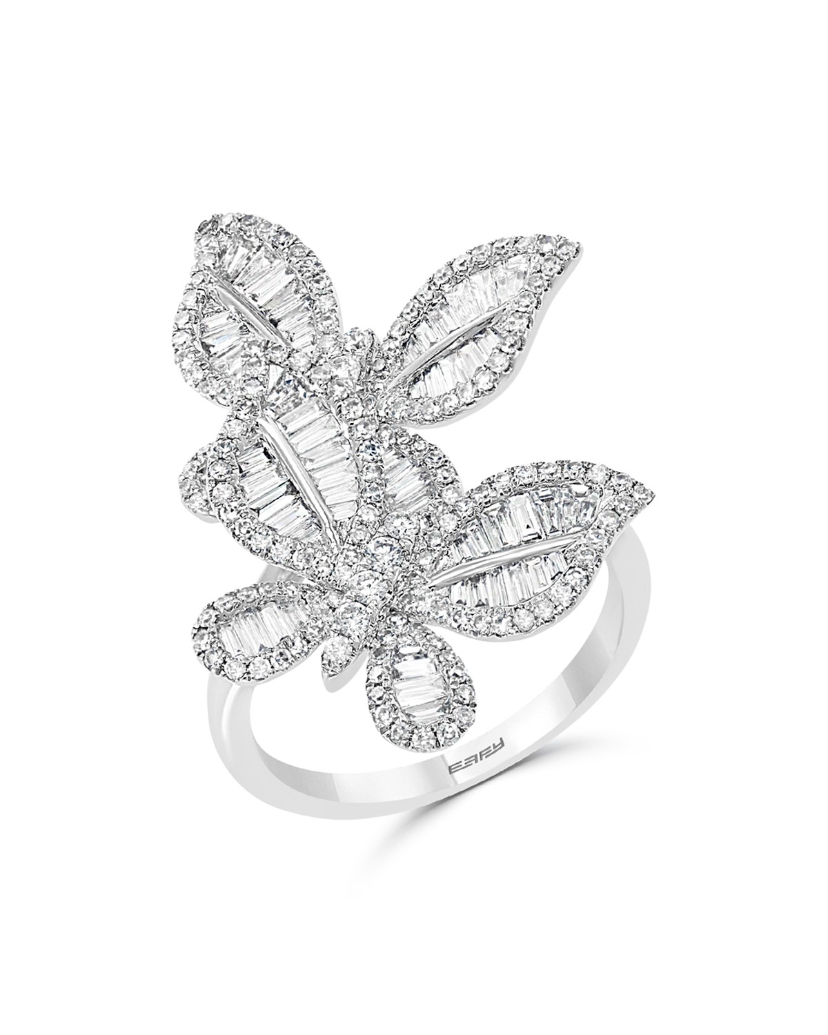 Bloomingdale's Fine Collection Diamond Butterfly Statement Ring in 14K White Gold, 1.40 tcw