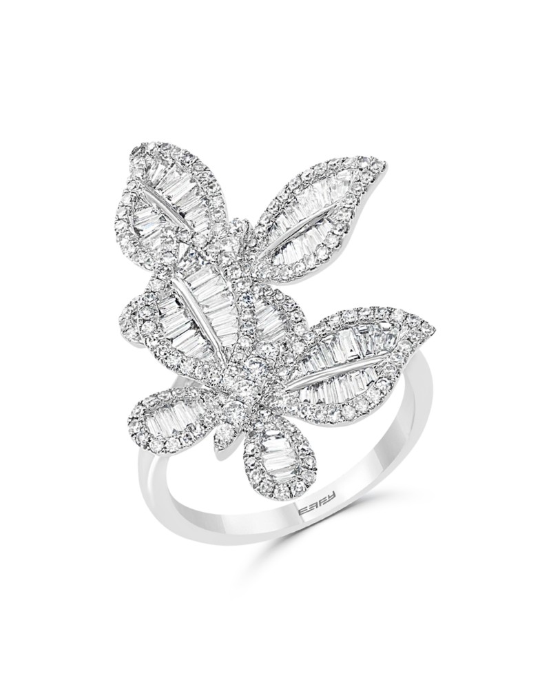 Bloomingdale's Fine Collection Diamond Butterfly Statement Ring in 14K White Gold, 1.40 tcw