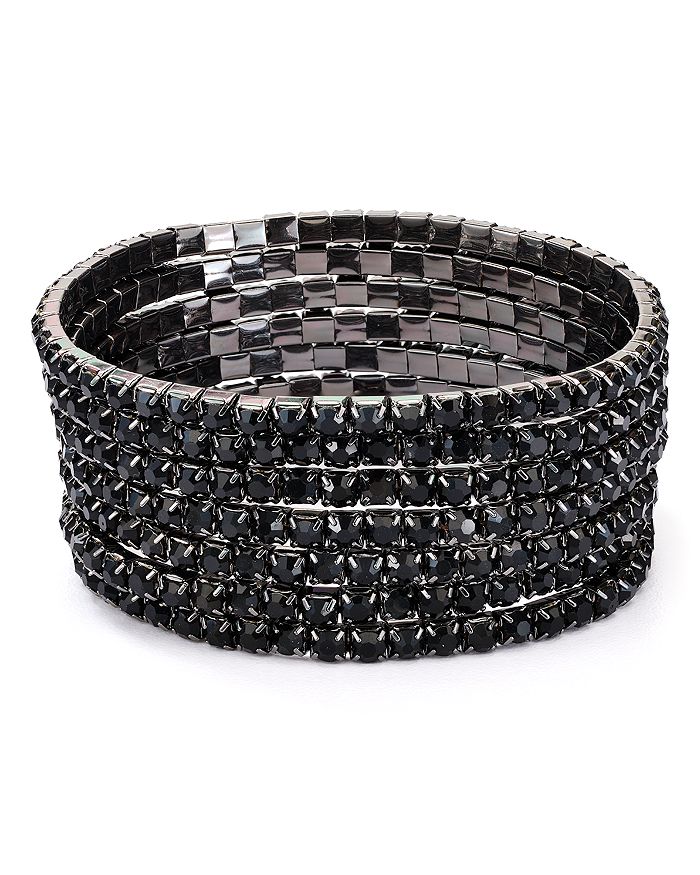 Aqua Crystal Stretch Bracelet - 100% Exclusive In Black
