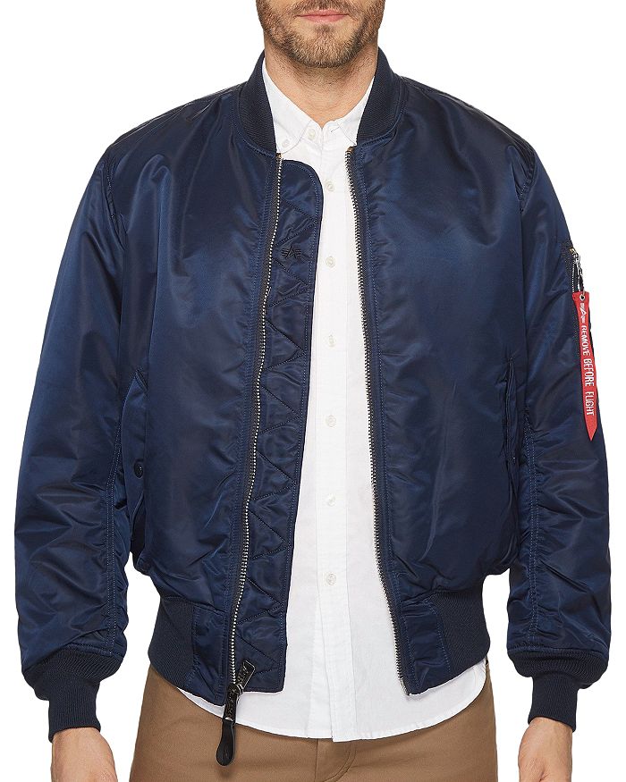 Alpha Industries Ma-1 Reversible Slim Fit Bomber Jacket In Replica Blue