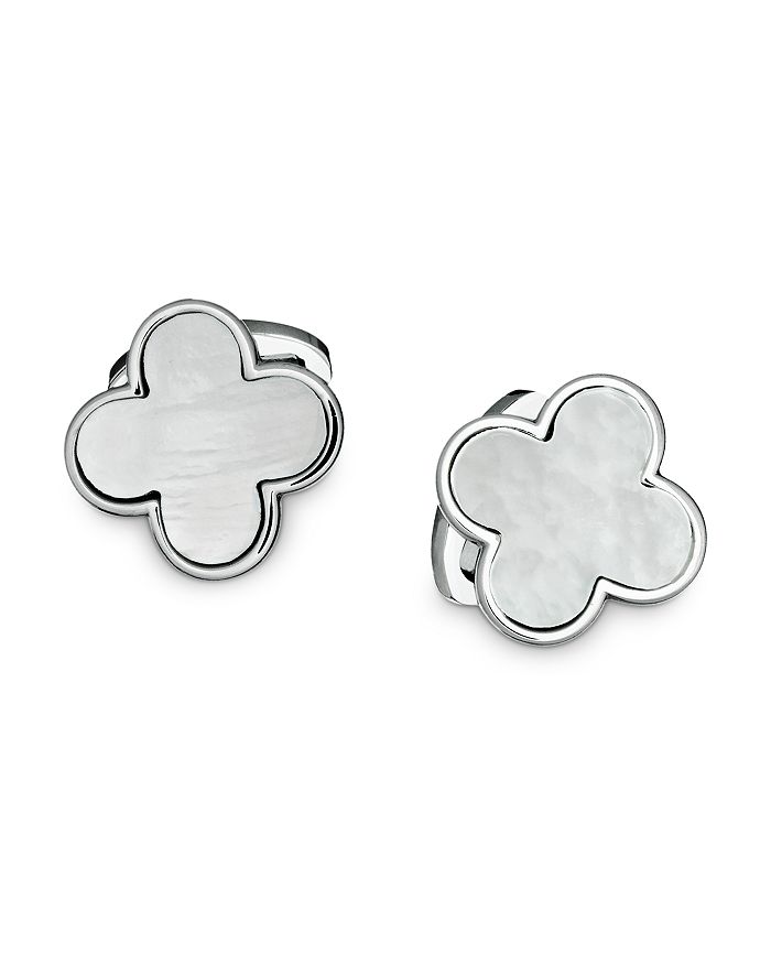Jan Leslie Sterling Silver And Mother-of-pearl Clover Cufflinks