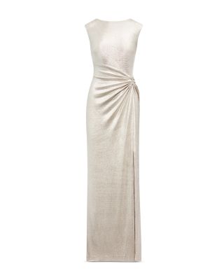 Rhinestone-Pin Metallic Gown