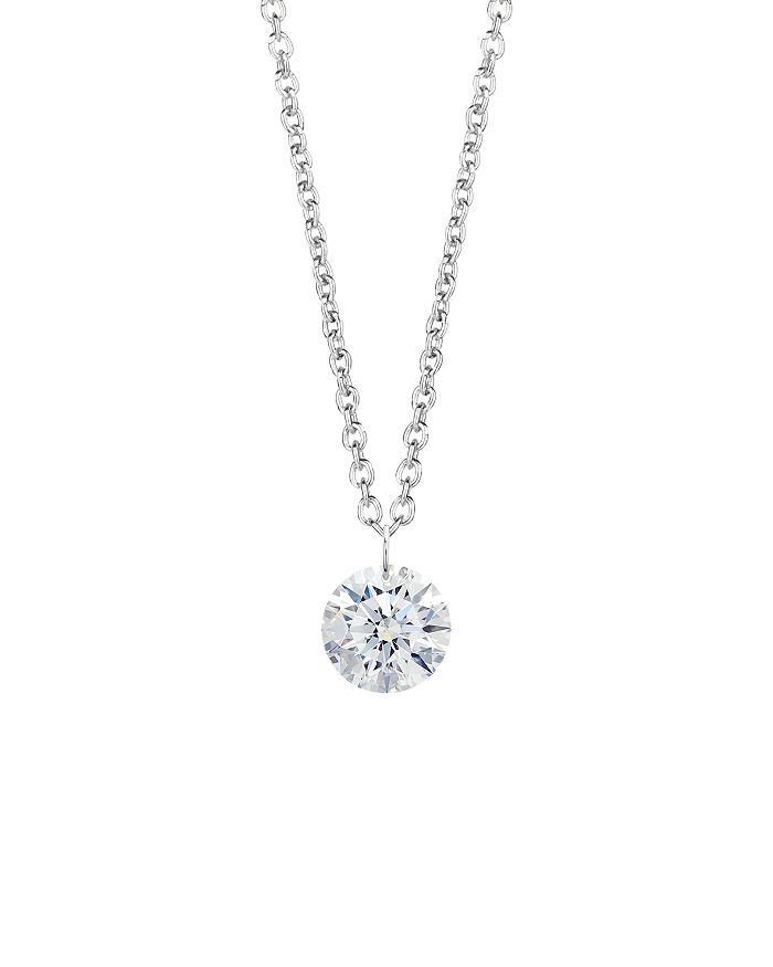 LIGHTBOX JEWELRY PIERCED LAB-GROWN DIAMOND PENDANT NECKLACE IN STERLING SILVER, 18,PD103582