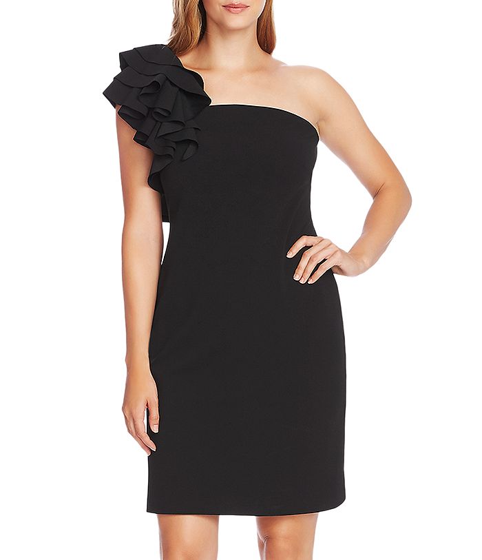 VINCE CAMUTO Tiered Ruffle One Shoulder Dress Bloomingdale s
