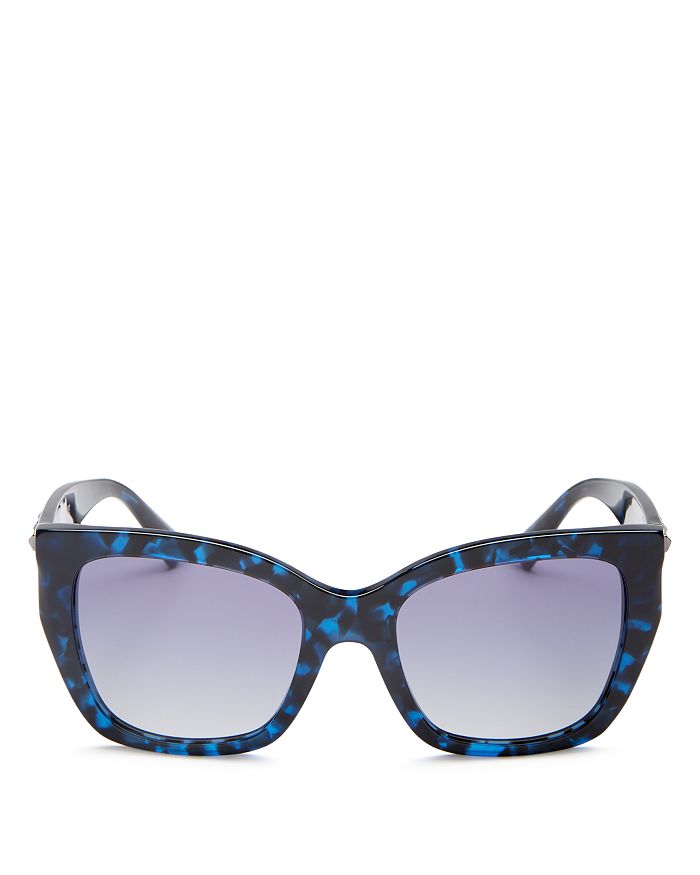 Valentino Women's Rockstud Square Sunglasses, 53mm In Havana Blue/blue Gradient