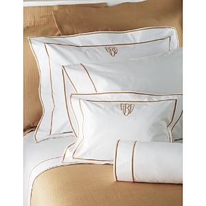 Shop Matouk Ansonia Percale Flat Sheet, Full/queen In Bronze