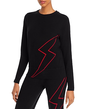 Aqua Madeleine Thompson X  Lightning Bolt Sweater - 100% Exclusive In Black/red