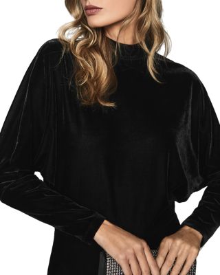 reiss black velvet dress