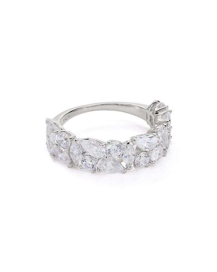 Nadri Loa Cluster Stacking Ring In Silver