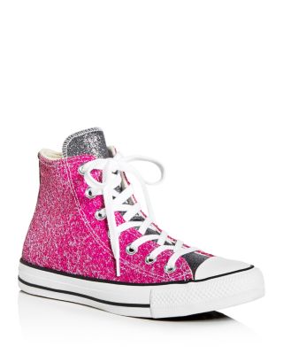 pink glitter high top sneakers