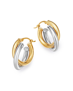 Bloomingdale's Double Hoop Earrings in 14K Yellow & White Gold - 100% Exclusive