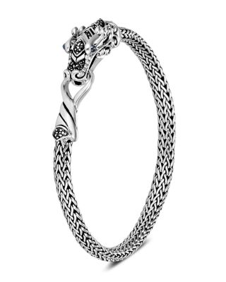 Sterling Silver Legends Naga Extra Small Chain Bracelet with Blue Sapphire Eyes