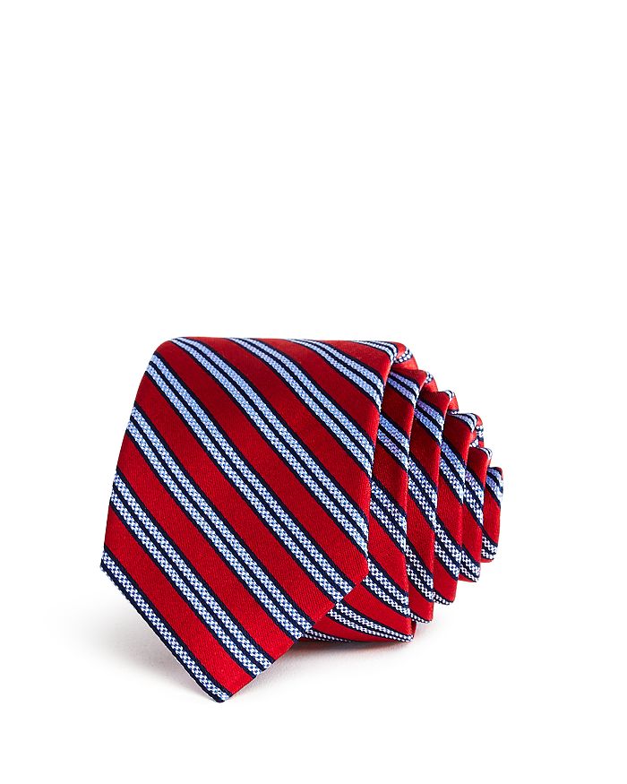 Michael Kors Boys' Striped Silk Tie In Red