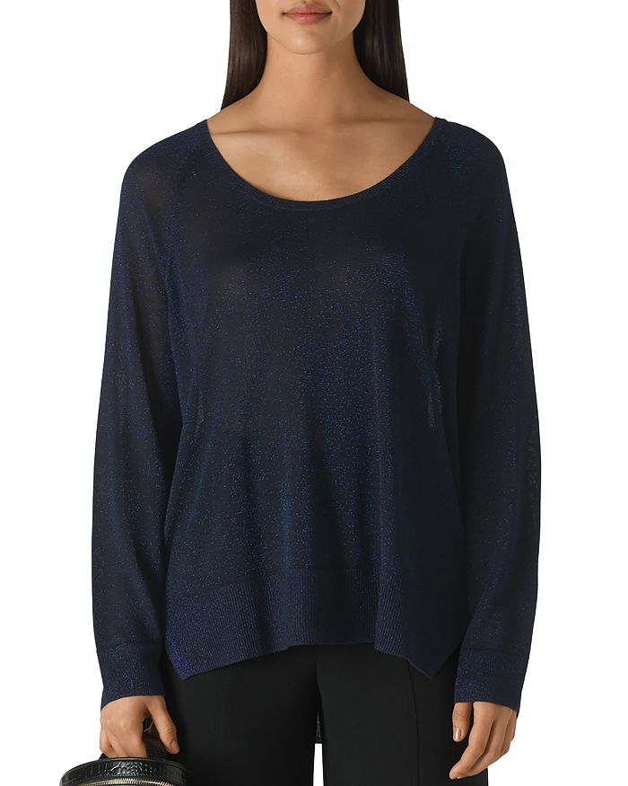 Whistles Sparkle Knit Sweater In Navy