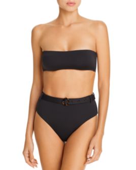 AQUA - Bandeau Bikini Top & Belted High-Waist Bikini Bottom - 100% Exclusive