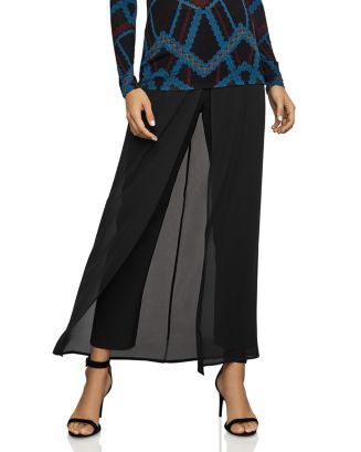 cigarette pants with skirt overlay Skirt-Overlay Suiting Trouser The ASOS DESIGN mixed fabric mesh pants with a tie side skirt overlay in black offer a stylish and versatile addition to your wardrobe Silk and Wool Cigarette Pants