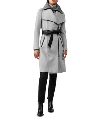 mackage nori belted wide lapel coat