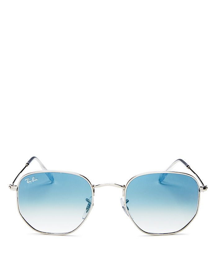 Ray Ban Ray-ban Unisex Icons Hexagonal Sunglasses, 51mm In Silver/blue Gradient