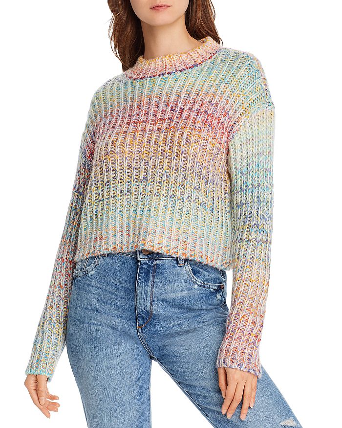 Aqua Rainbow Marled Cropped Sweater - 100% Exclusive In Multi