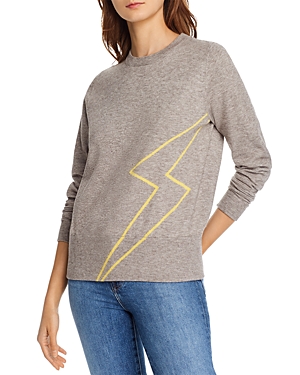 Aqua Madeleine Thompson X  Lightning Bolt Sweater - 100% Exclusive In Ivory/multi