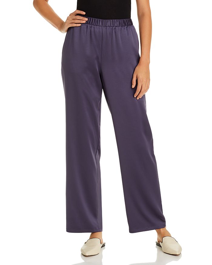 EILEEN FISHER SATIN STRAIGHT-LEG PANTS,R9GVB-P4295M