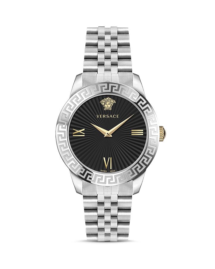 Versace Greca Signature Lady Watch, 38mm In Black/silver