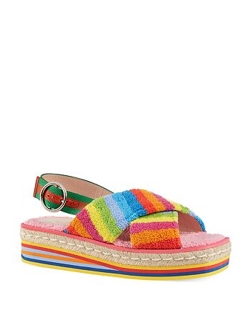Gucci Women's Multi-Colored Terry Cloth Sandals | Bloomingdale's