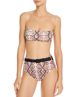 snakeskin bandeau bikini