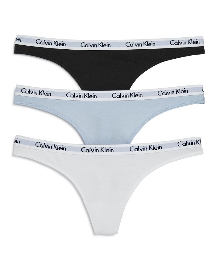 Calvin Klein Carousel Thongs, Set Of 3 In Ice Pulp/void/white