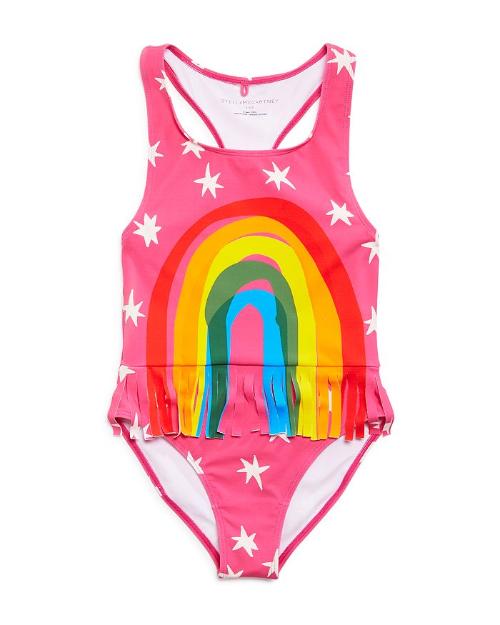 Stella Mccartney Girls Fringed Rainbow One Piece Swimsuit
