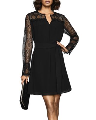 belted lace dress