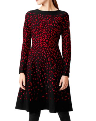 hobbs red and black dress