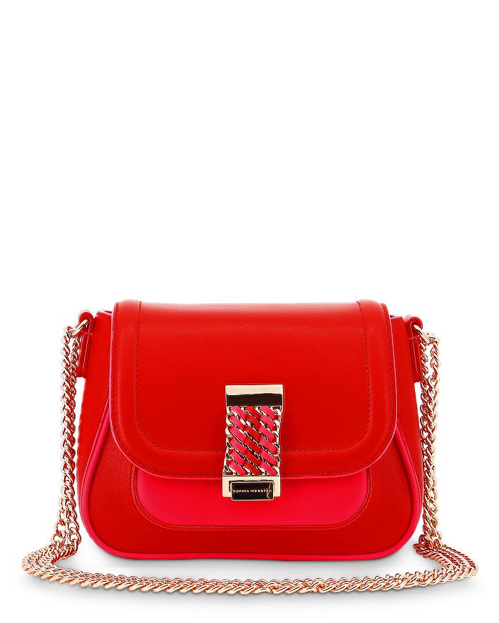 Sophia Webster Eloise Mini Convertible Shoulder Bag In Neon Pink Red/gold |  ModeSens
