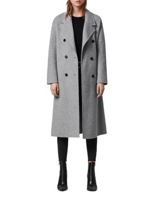 all saints double breasted coat