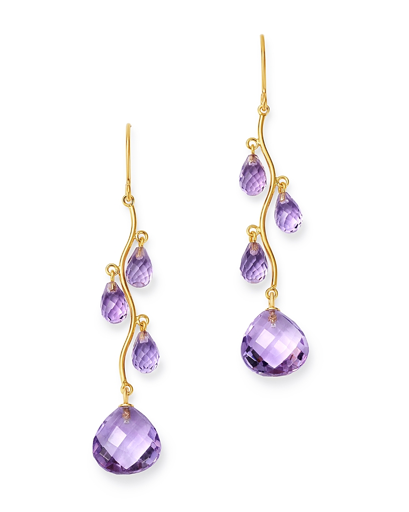 Bloomingdale's Fine Collection Amethyst Chandelier Earrings in 14K Yellow Gold