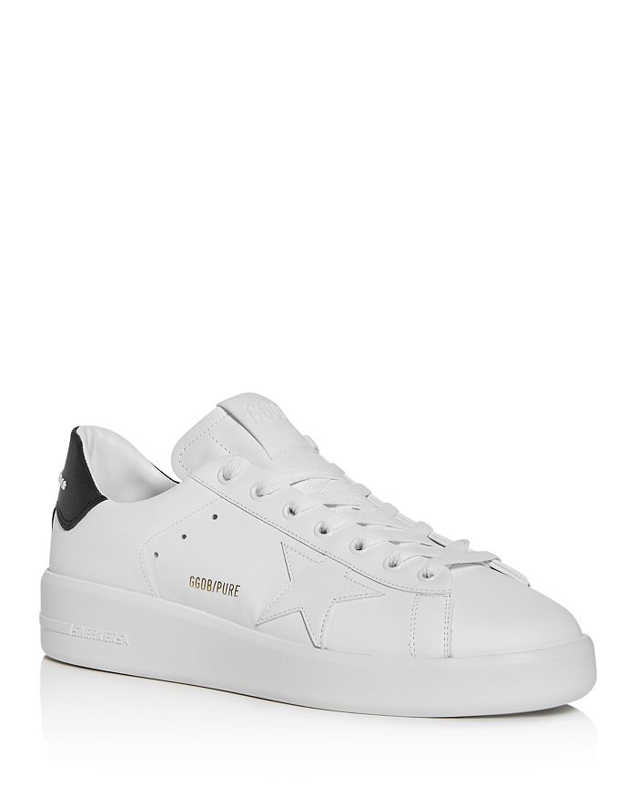 Golden Goose Mens Silver Com Pure Star Bio Logo-print Faux-leather Low-top Trainers In White/black