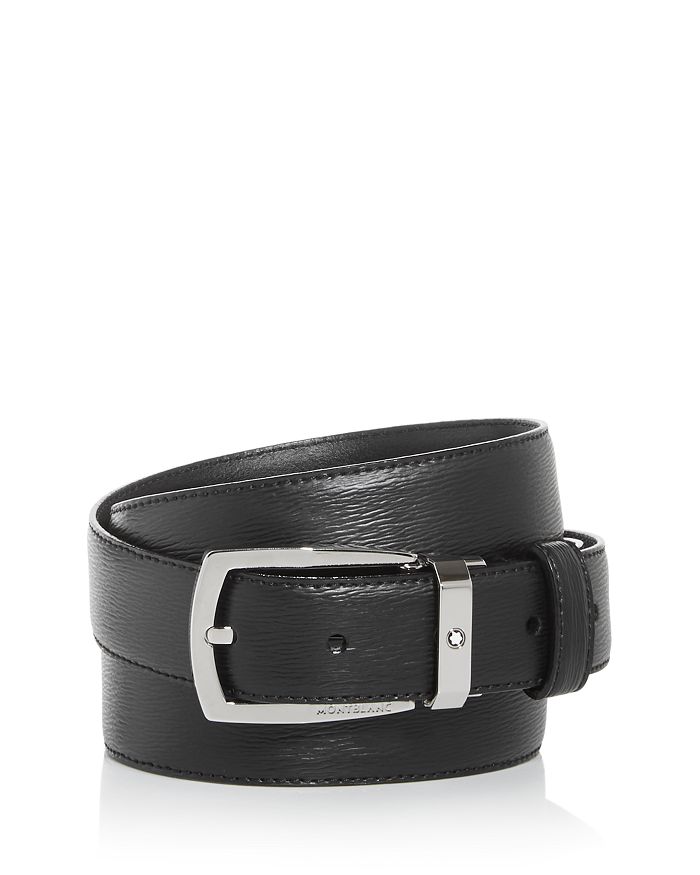 Shop Montblanc Men's Contemporary Leather Belt In Black