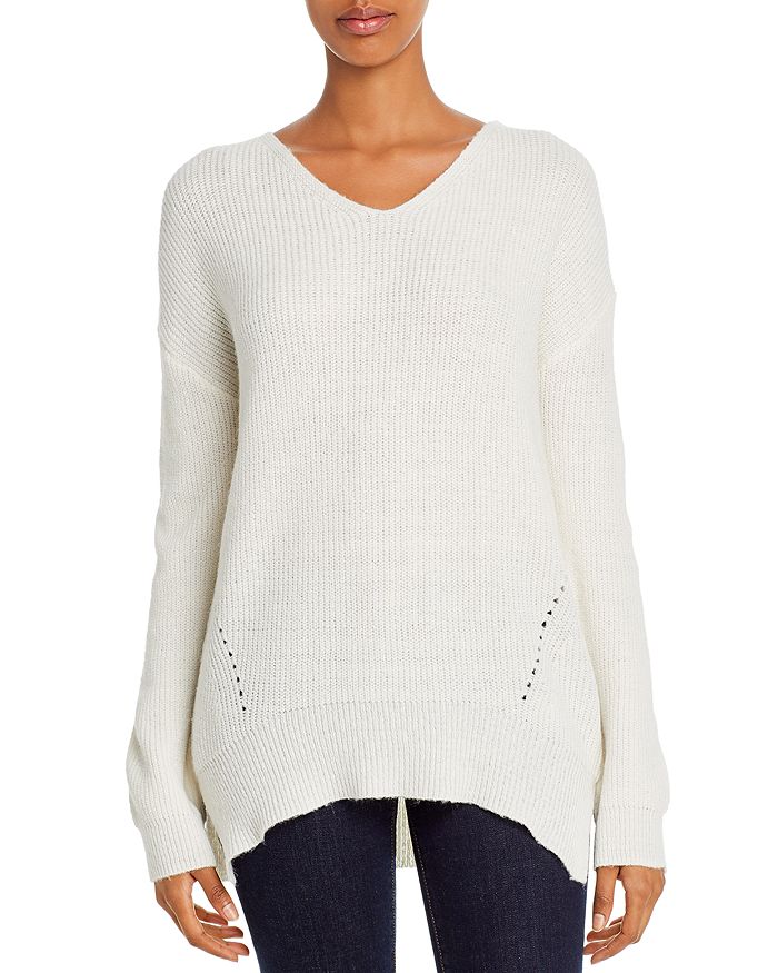 Alison Andrews Strappy Cutout Relaxed Top In Marshmallow