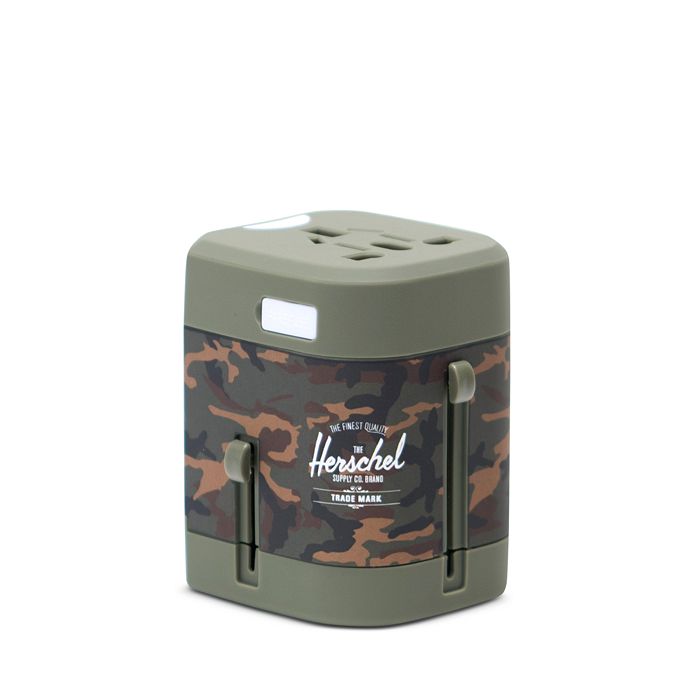 Herschel Supply Co Travel Adapter In Woodland Camo