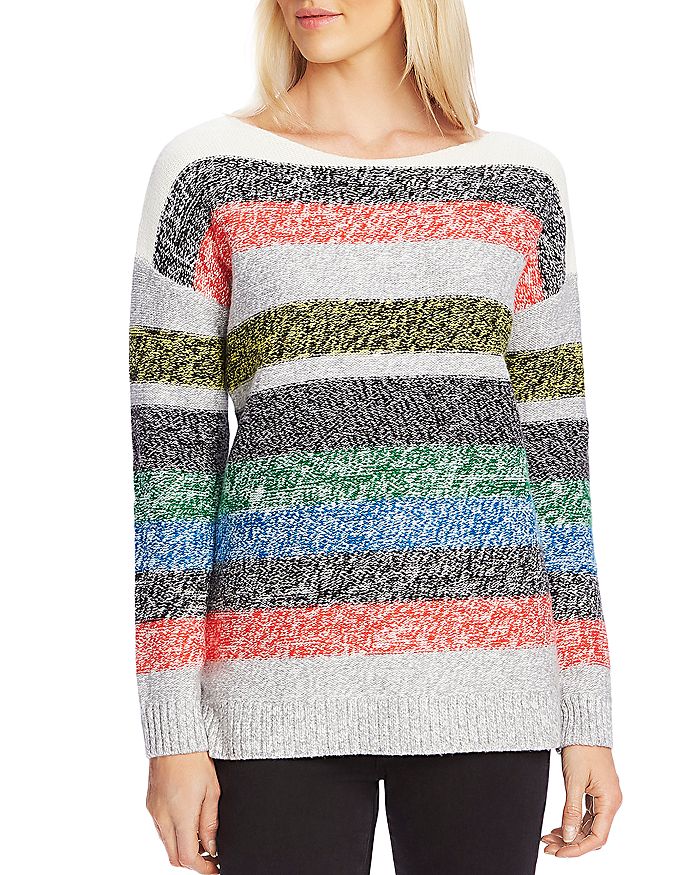 VINCE CAMUTO STRIPED MARLED KNIT SWEATER,9069211